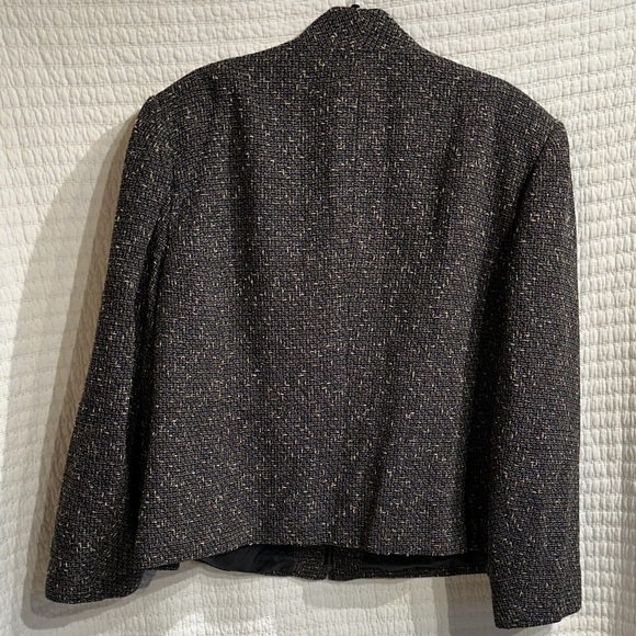 Rena Rowan Tweed Blazer Wool Nylon Silk Blend Zip Front Plus Size 22W - Picture 6 of 7